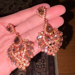 Vintage Rose Gold Chandelier Earrings